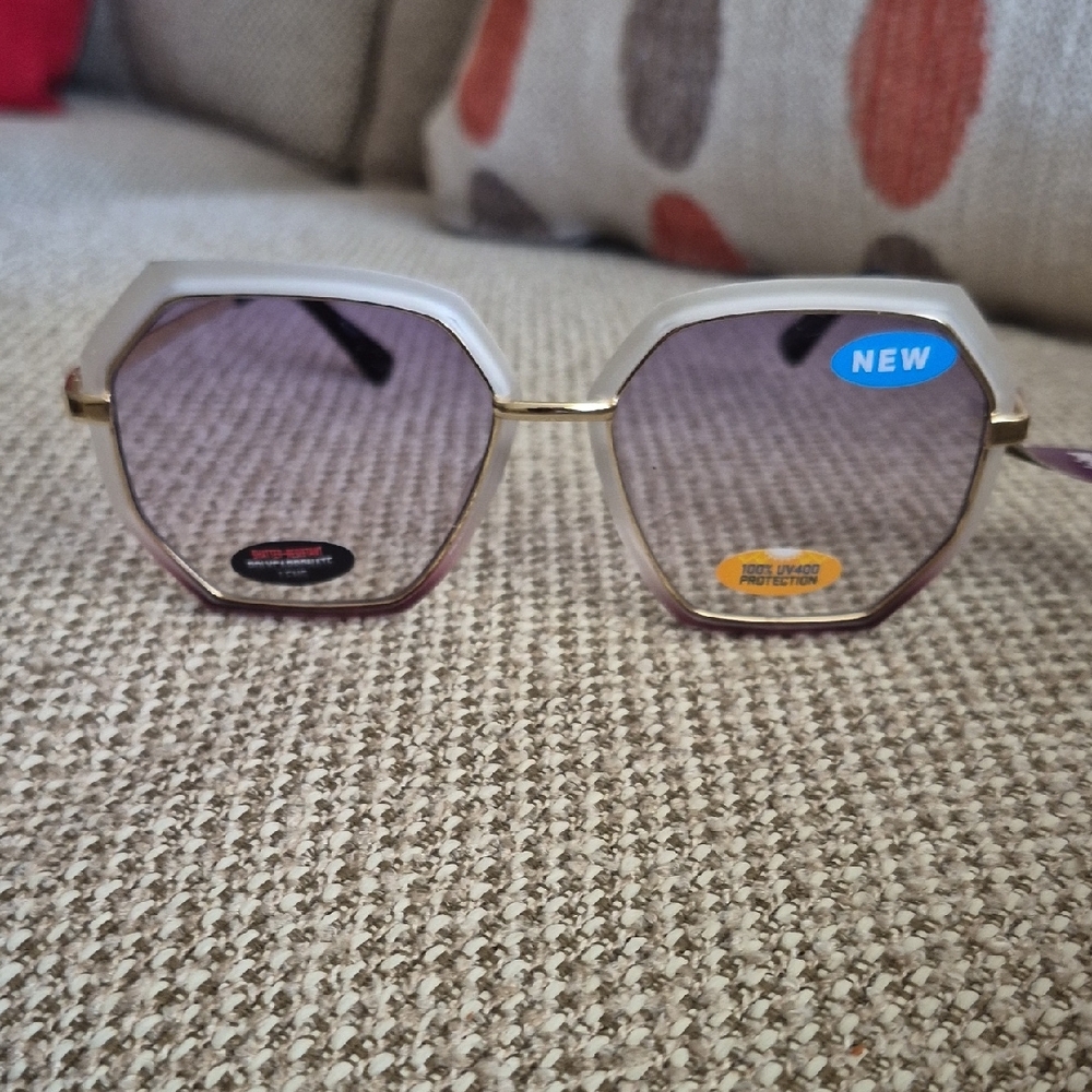 Stylish Gold and Purple Sunglasses